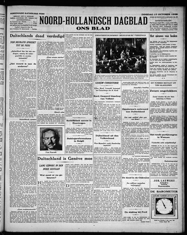 Noord-Hollandsch Dagblad : ons blad 1933-10-17