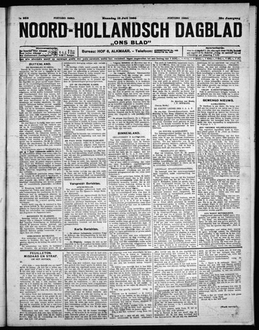 Noord-Hollandsch Dagblad : ons blad 1925-07-13