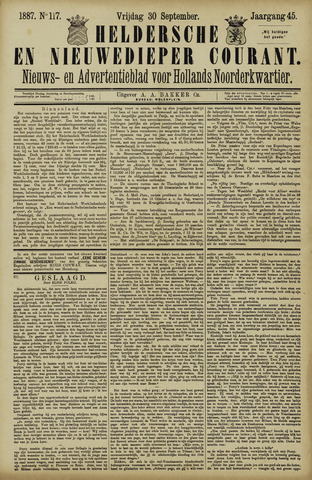 Heldersche en Nieuwedieper Courant 1887-09-30