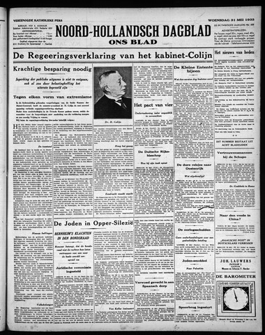 Noord-Hollandsch Dagblad : ons blad 1933-05-31