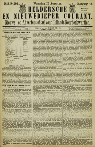 Heldersche en Nieuwedieper Courant 1885-08-26