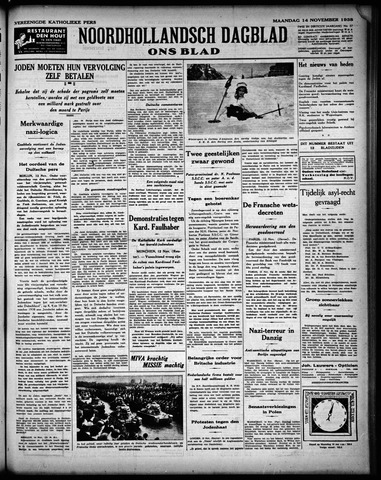 Noord-Hollandsch Dagblad : ons blad 1938-11-14