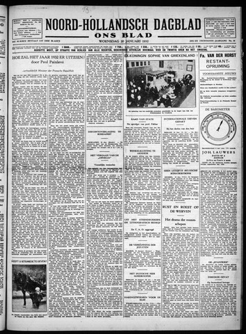 Noord-Hollandsch Dagblad : ons blad 1932-01-20
