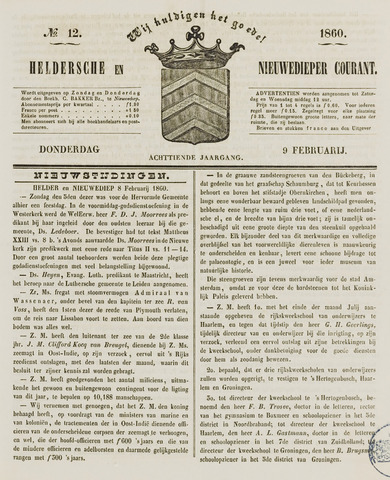 Heldersche en Nieuwedieper Courant 1860-02-09