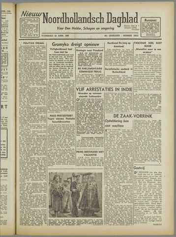 Nieuw Noordhollandsch Dagblad, editie Schagen 1946-04-24