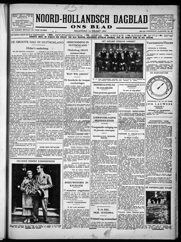 Noord-Hollandsch Dagblad : ons blad 1932-03-14