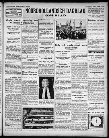 Noord-Hollandsch Dagblad : ons blad 1939-03-07