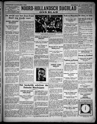 Noord-Hollandsch Dagblad : ons blad 1936-08-31