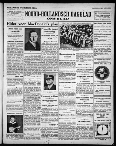Noord-Hollandsch Dagblad : ons blad 1933-05-20