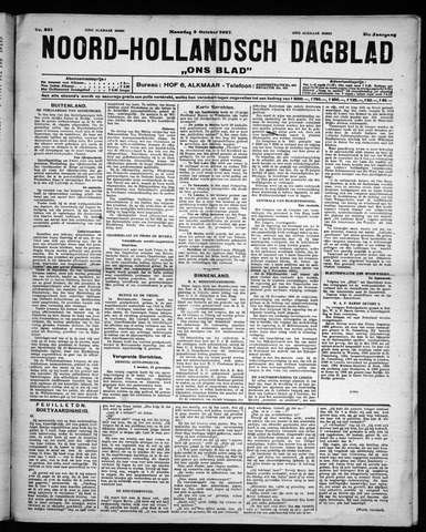 Noord-Hollandsch Dagblad : ons blad 1927-10-03
