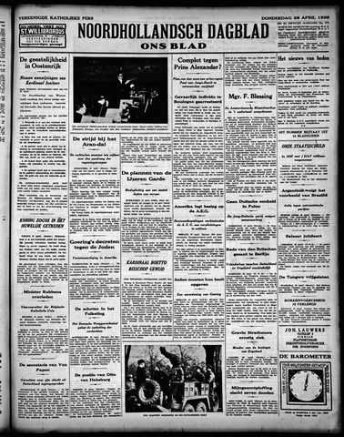 Noord-Hollandsch Dagblad : ons blad 1938-04-28
