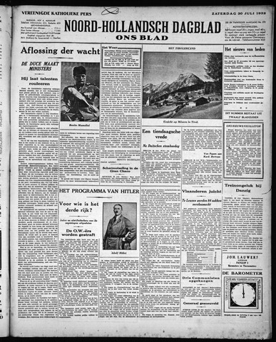 Noord-Hollandsch Dagblad : ons blad 1932-07-30