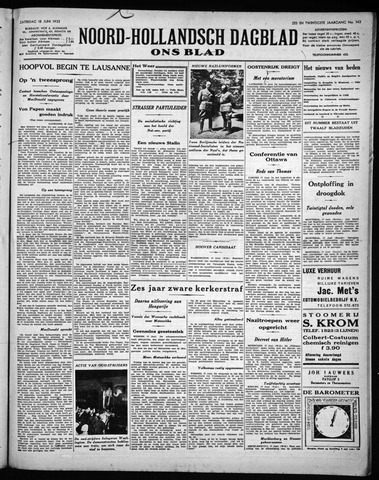Noord-Hollandsch Dagblad : ons blad 1932-06-18