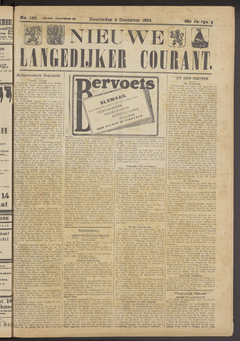 Nieuwe Langedijker Courant 1924-12-04