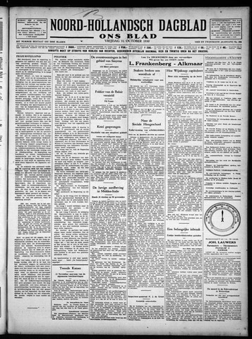 Noord-Hollandsch Dagblad : ons blad 1930-10-31
