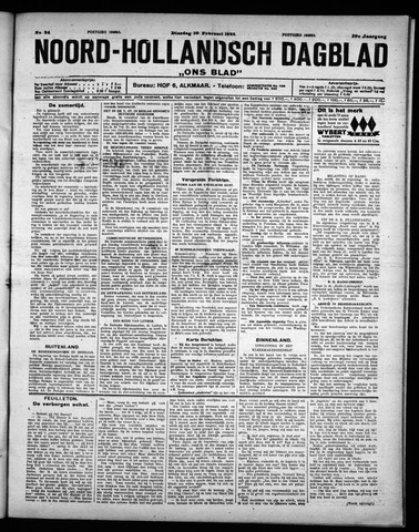 Noord-Hollandsch Dagblad : ons blad 1925-02-10