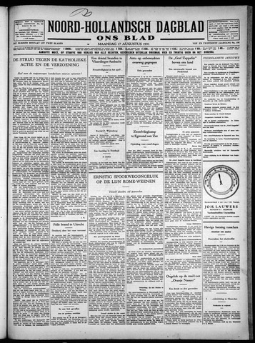 Noord-Hollandsch Dagblad : ons blad 1931-08-17