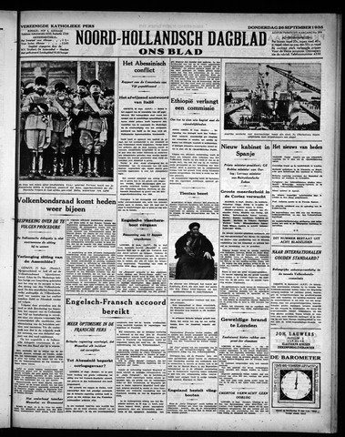 Noord-Hollandsch Dagblad : ons blad 1935-09-26
