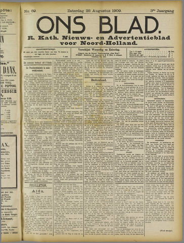 Ons Blad : katholiek nieuwsblad voor N-H 1909-08-28