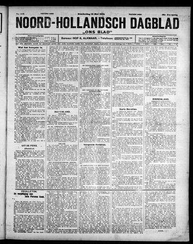 Noord-Hollandsch Dagblad : ons blad 1924-05-15