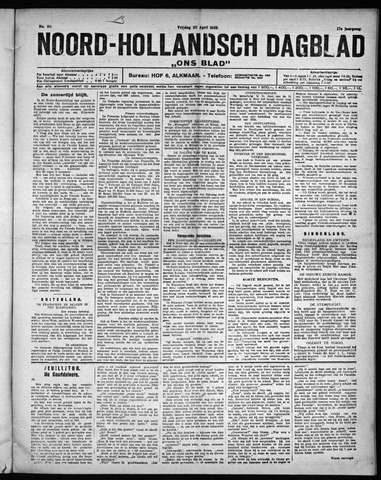 Noord-Hollandsch Dagblad : ons blad 1923-04-20