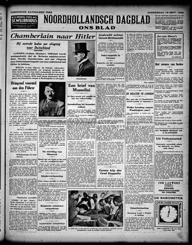 Noord-Hollandsch Dagblad : ons blad 1938-09-15