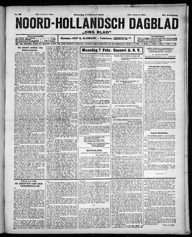 Noord-Hollandsch Dagblad : ons blad 1927-02-05