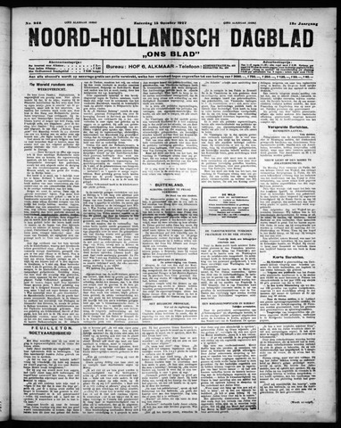 Noord-Hollandsch Dagblad : ons blad 1927-10-15