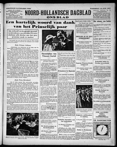 Noord-Hollandsch Dagblad : ons blad 1937-06-16