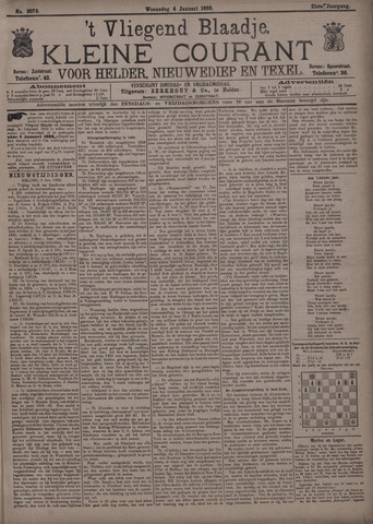 Vliegend blaadje : nieuws- en advertentiebode voor Den Helder 1893-01-04