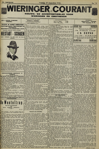 Wieringer courant 1926-08-27