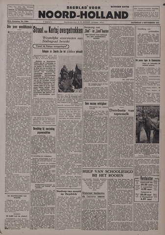 Dagblad Noord-Holland, Schager editie 1942-09-05