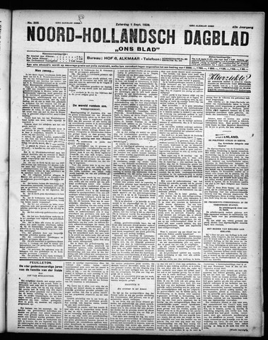 Noord-Hollandsch Dagblad : ons blad 1928-09-01