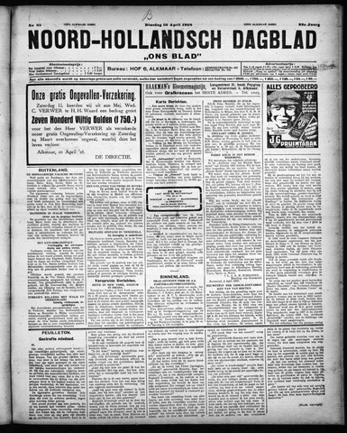 Noord-Hollandsch Dagblad : ons blad 1928-04-10
