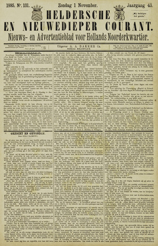 Heldersche en Nieuwedieper Courant 1885-11-01
