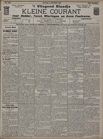 Vliegend blaadje : nieuws- en advertentiebode voor Den Helder 1908-11-14