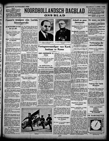 Noord-Hollandsch Dagblad : ons blad 1938-04-04