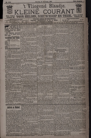 Vliegend blaadje : nieuws- en advertentiebode voor Den Helder 1893-11-25