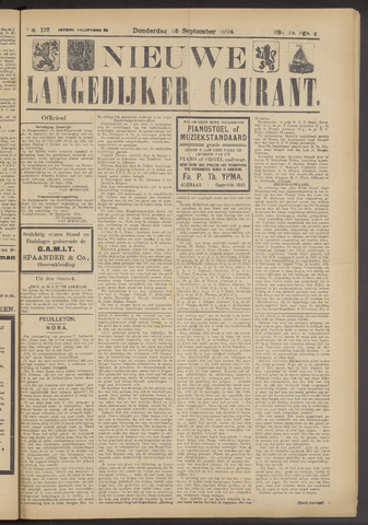 Nieuwe Langedijker Courant 1924-09-25