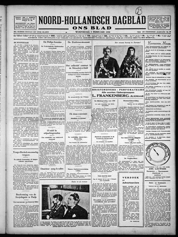 Noord-Hollandsch Dagblad : ons blad 1930-02-05