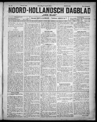 Noord-Hollandsch Dagblad : ons blad 1924-04-12