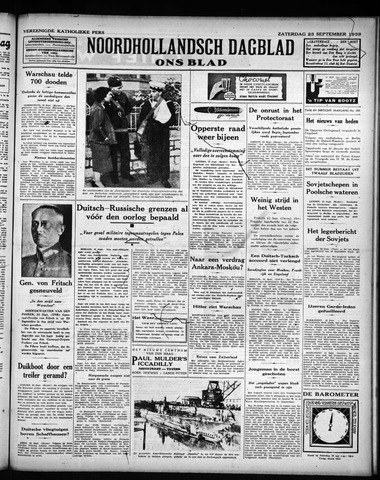 Noord-Hollandsch Dagblad : ons blad 1939-09-23