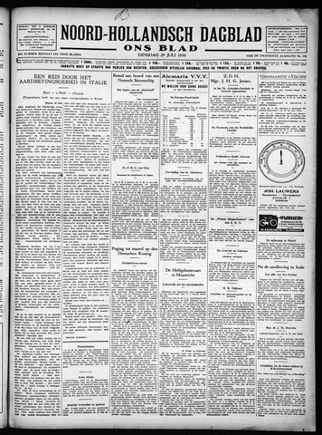Noord-Hollandsch Dagblad : ons blad 1930-07-29