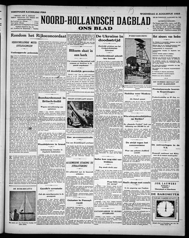 Noord-Hollandsch Dagblad : ons blad 1933-08-02