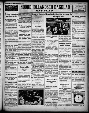 Noord-Hollandsch Dagblad : ons blad 1938-08-16