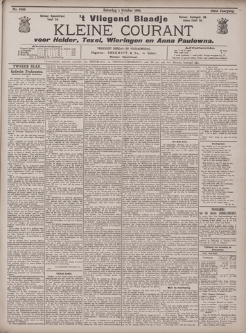 Vliegend blaadje : nieuws- en advertentiebode voor Den Helder 1904-10-01