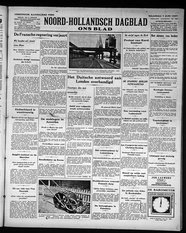 Noord-Hollandsch Dagblad : ons blad 1937-06-07