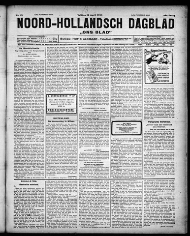 Noord-Hollandsch Dagblad : ons blad 1928-04-13