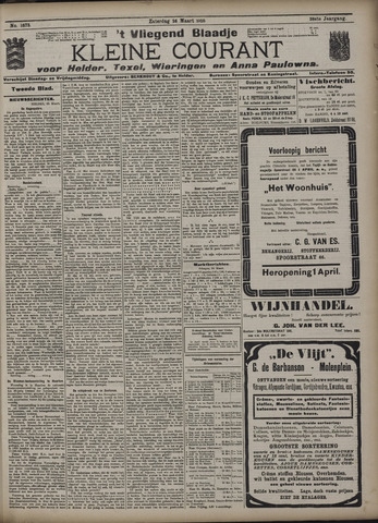 Vliegend blaadje : nieuws- en advertentiebode voor Den Helder 1910-03-26