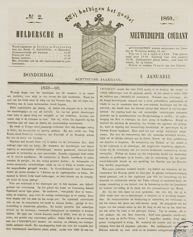 Heldersche en Nieuwedieper Courant 1860-01-02